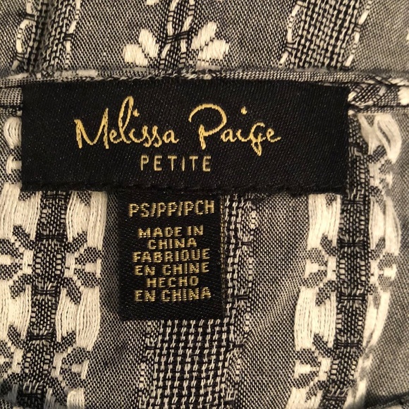 Melissa Paige Black & White Floral Print Balloon Sleeve Top Size S Petite - Picture 8 of 9